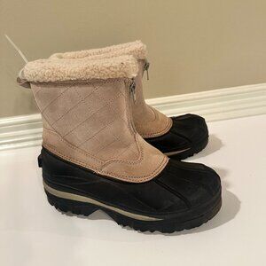 Magellan Outdoors Womens Thinsulate Boots Beige Suede Leather